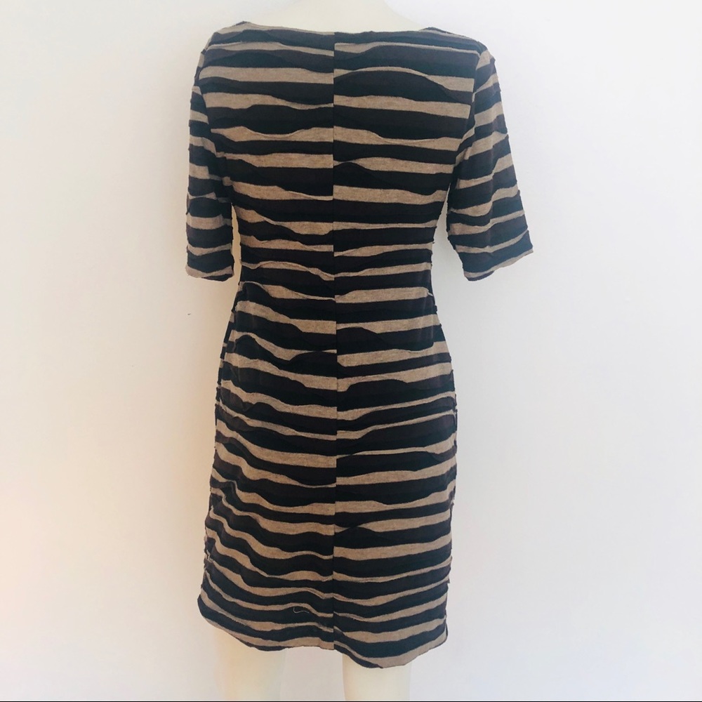 Connected Ruffled Animal Print Striped Dress - Picture 2 of 5